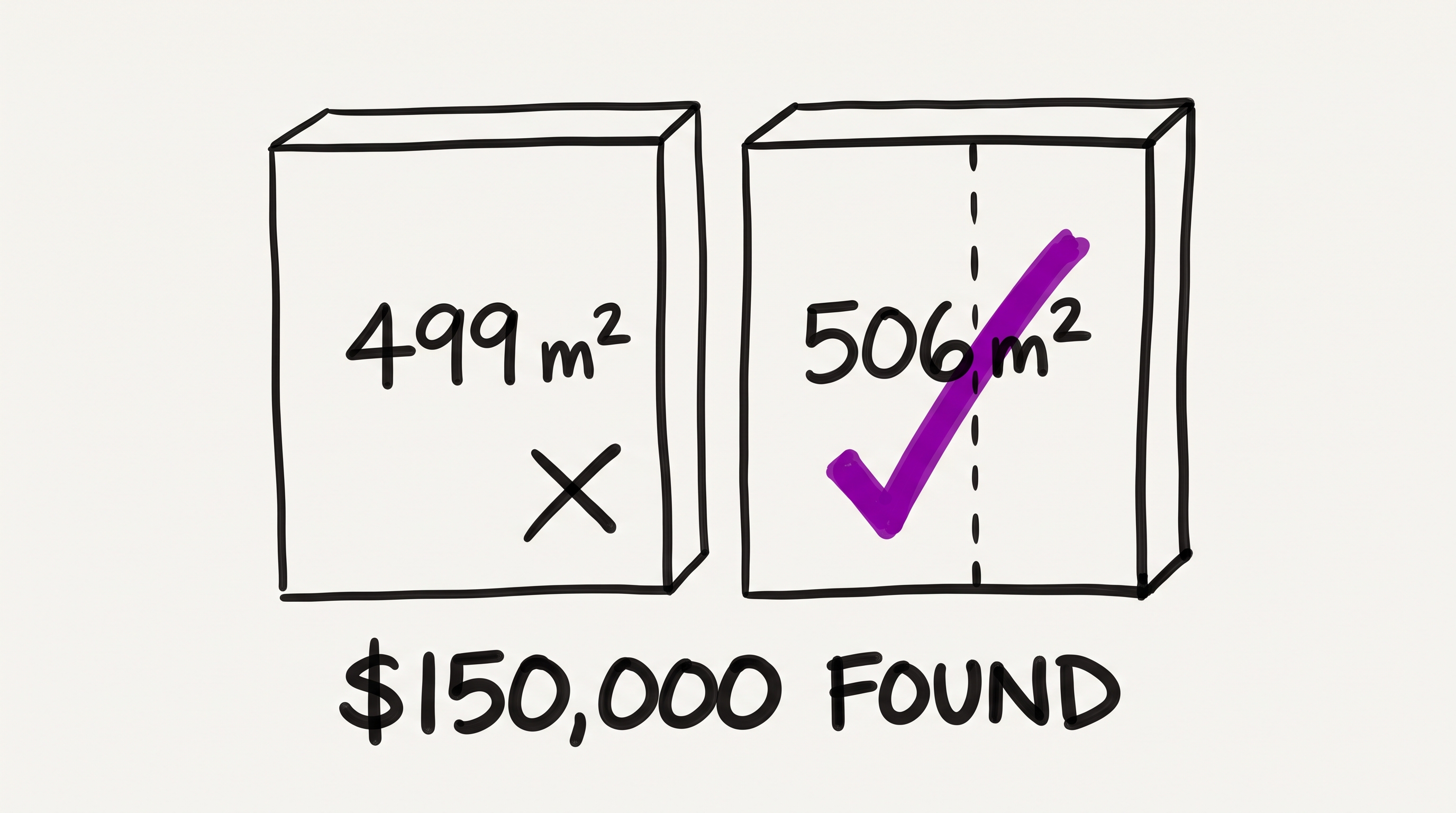 499 vs 506 square metres